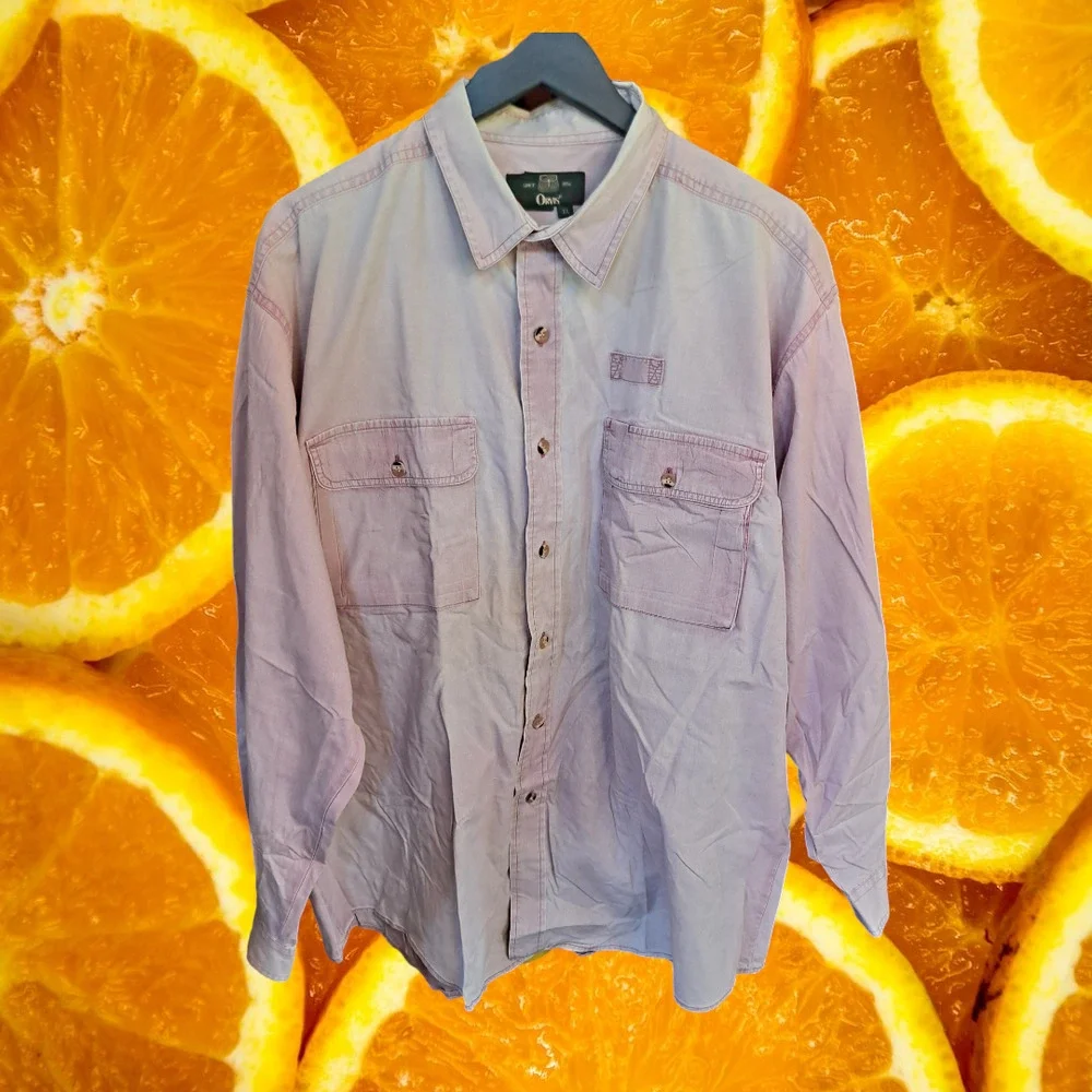 VTG Orvis Pink‎ and White Tie Dye Button Up Shirt Size XL